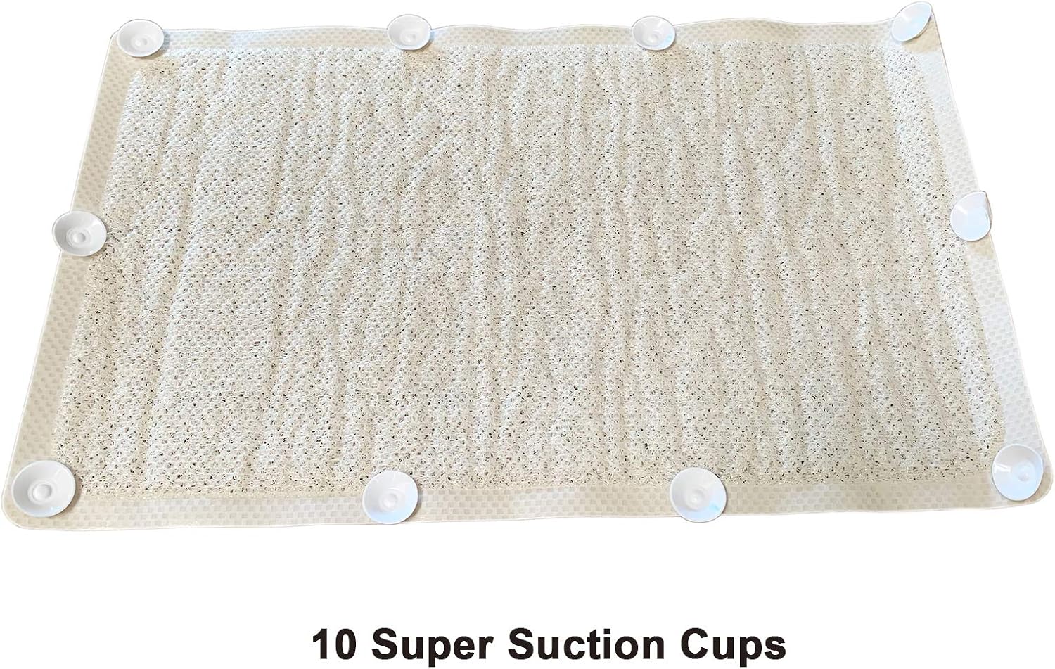 Huji Drain Away Slip-Resistant Shower Mat with 10 Super Suction Cups for Shower or Bathroom - Great for The Elderly and Children (1): Kitchen & Dining