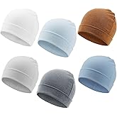DRESHOW BQUBO 6 Pack Baby Beanie Hats for Unisex Infant Toddler Cotton Beanie Newborn Hospital Hat for Boys Girls 0-6 Months
