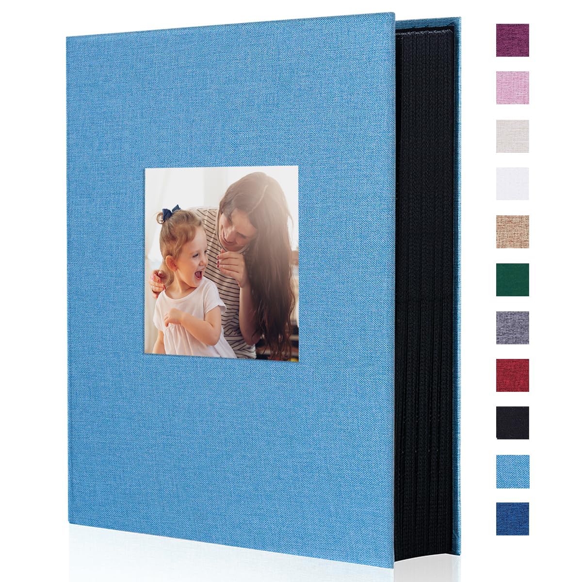 Miaikoe Photo Album 6x4 300 Pockets Slip in Large Capacity Album for Family Wedding Anniversary Linen Album Book Holds 300 Horizontal 10x15cm Photos(300 Pockets, Teal) — image 1