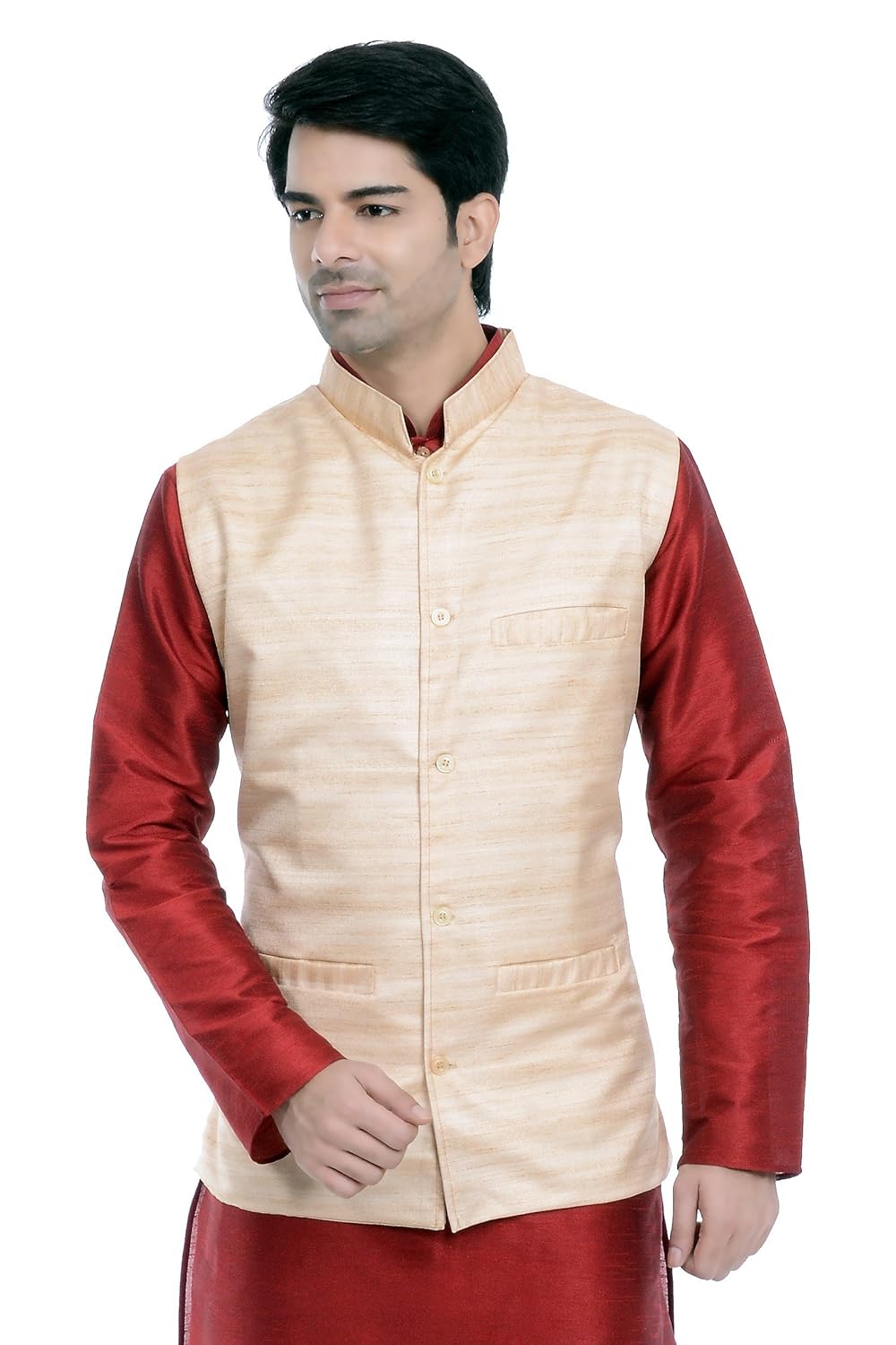 vastramay mens cotton blend nehru jackets (beige_vasmjbg001)