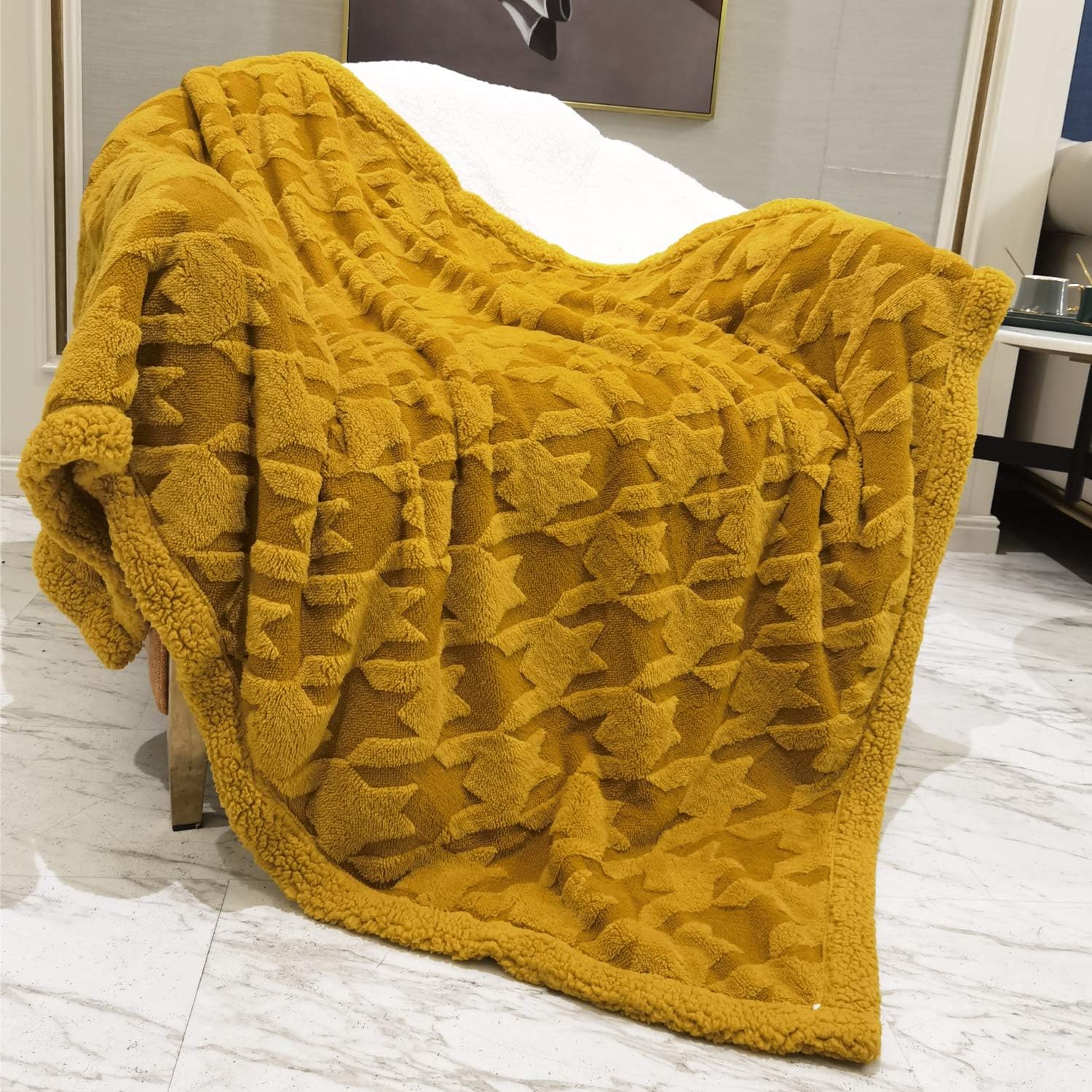DISSA Sherpa Fleece Blanket Throw Blanket Soft Blanket Plush Fluffy Blanket Warm Cozy Dual Sided Throw Blanket Perfect Throw for All Seasons for Couch Bed Sofa (Light Grey, 51"x63"): Home & Kitchen
