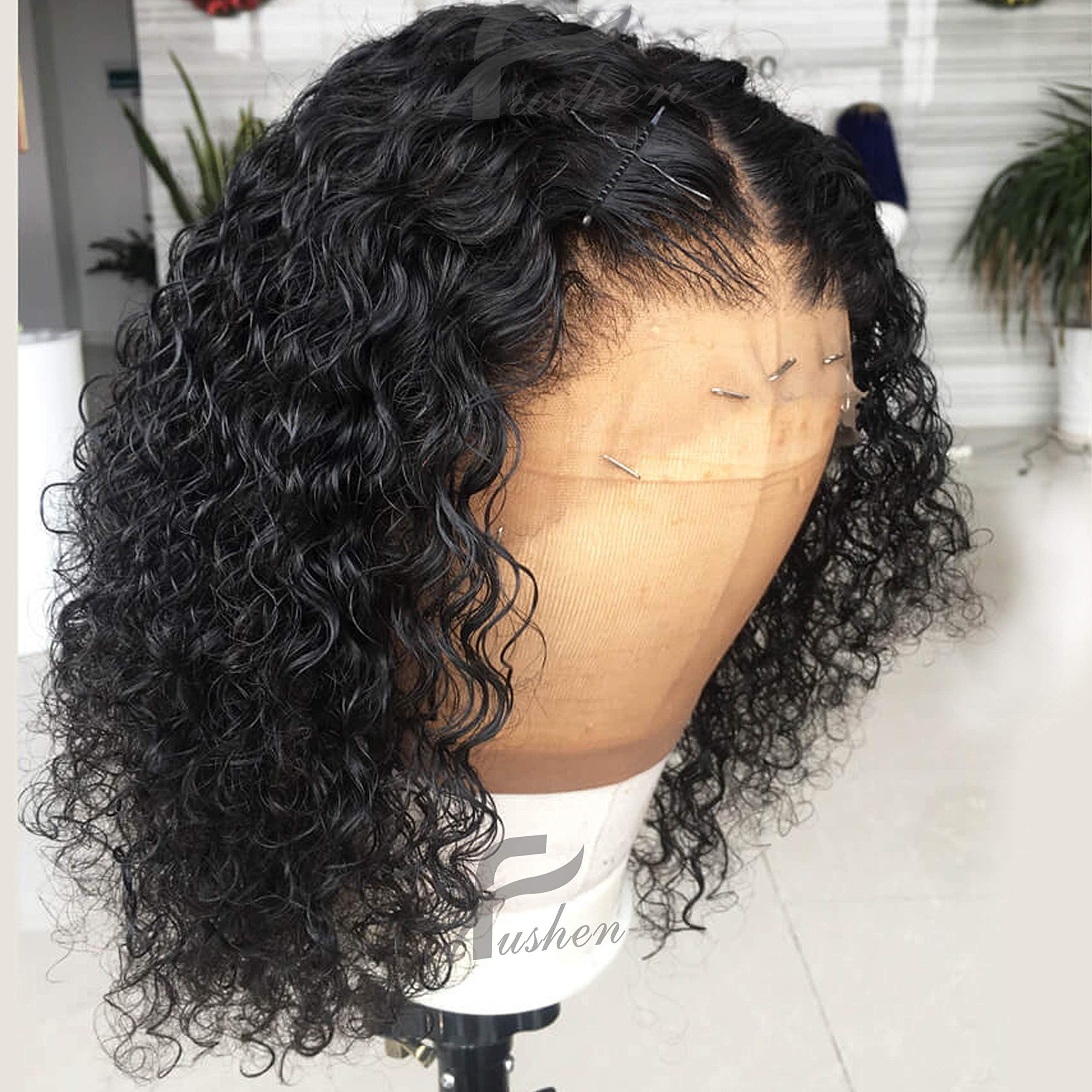 13x6 Lace Front Wig Short Bob Wigs Lace Front Wigs Pre Plucked with Baby Hair Brazilian Natural Color Wigs (10 inch with 150% Density, lace front wig)
