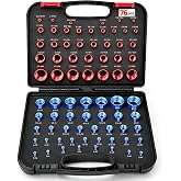 Btanadi 76 PCS Nut and Bolt Thread Checker, SAE and Metric Thread Gauge Set | 39 SAE and 37 Metric Sizes, Detachable Aluminum Thread Gauge and Bolt Size Finder for Tight Spaces, DIY Use and Auto Repair