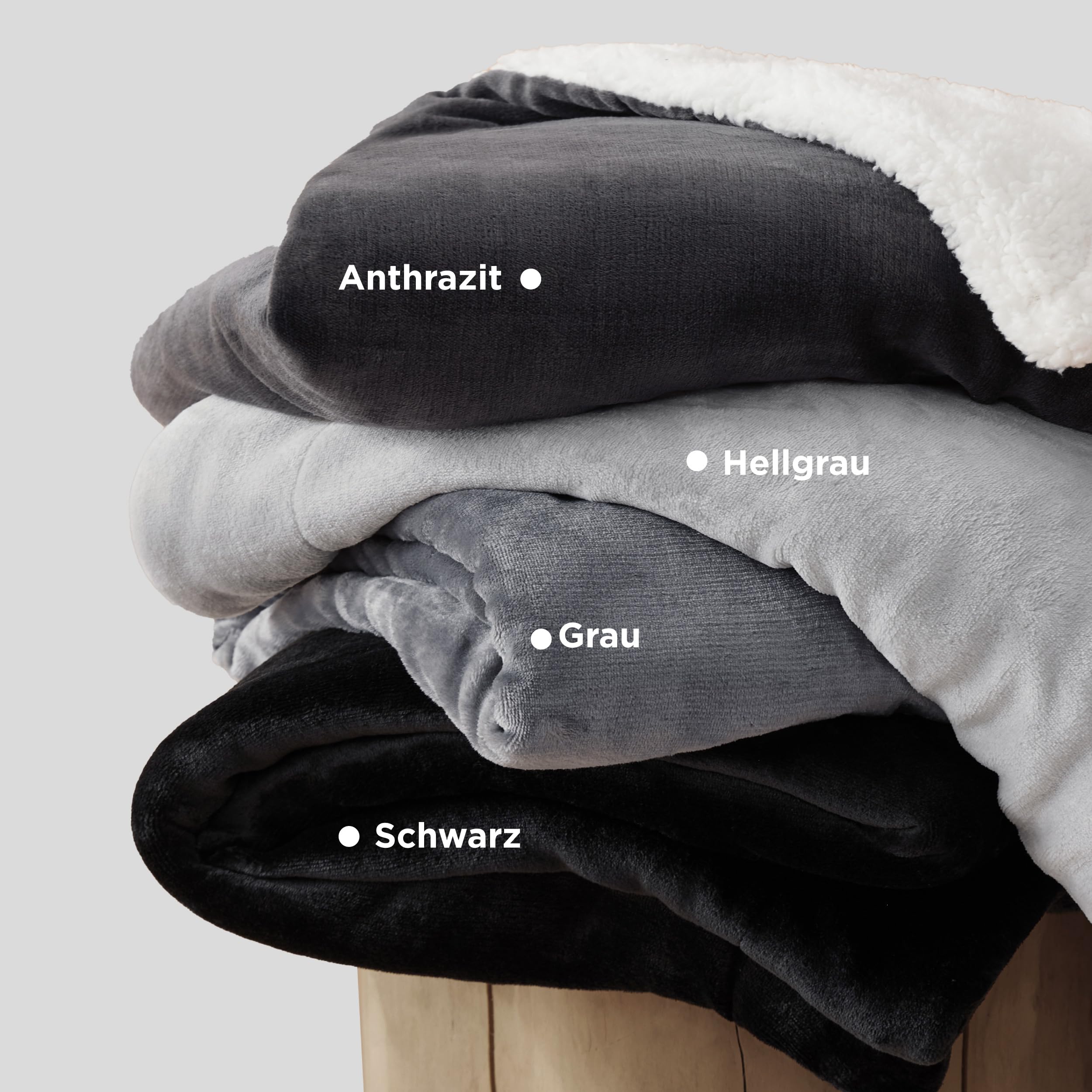 BEDSURE Kuscheldecke Warm Sherpa Wolldecke - Sofadecke, Flauschig Sofaüberwurf Decke, Dicke Couchdecke, Geschenke für Frauen, Flauschige Wohndecke, Grau, 150x200 cm, XL 6