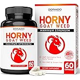 Horny Goat Weed For Men and Women - [Maximum Strength 1590mg] - Maca, Ginseng, L-Arginine, Tribulus - Premium Hornygoatweed - Icariin Epimedium - 3rd Party Tested - USA Made - 60 Count