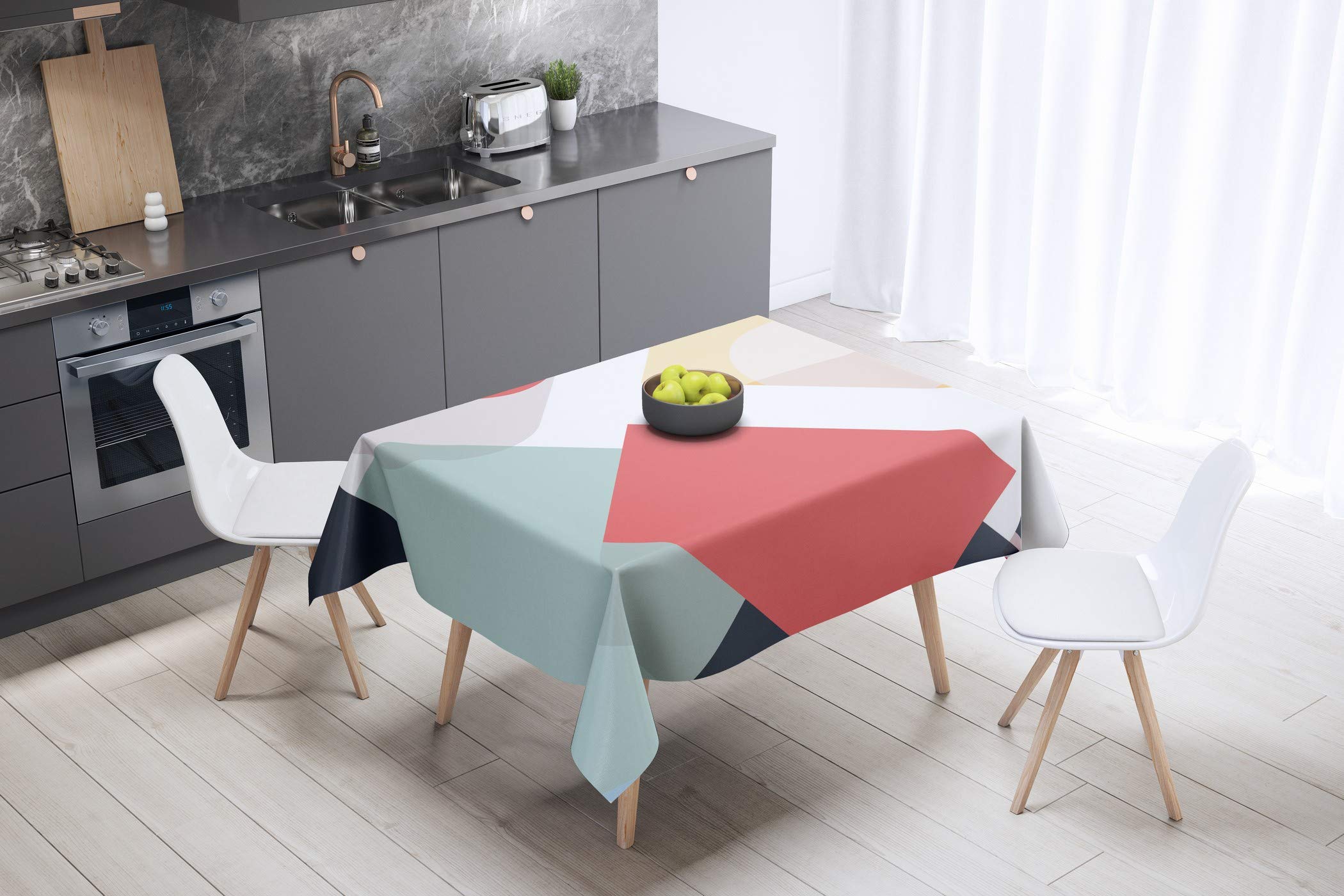 Bonamaison Kitchen Decoration, Tablecloth, 140cm x 140cm - Designed and Manufactured in Turkey