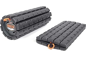 Brazyn Morph Foam Roller (Bravo-Midnight) Collapsible Travel Foam Roller for Pain Relief, Workout Muscle Recovery, Back Massager, Deep Tissue Leg Massage, Back Cracker, Stretcher; Small, Portable
