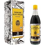 Soeos Chinkiang Vinegar,18.6 fl oz (550ml),Chinese Black Vinegar,Traditional Black Chinese Vinegar,Organic Black Vinegar,Zhen