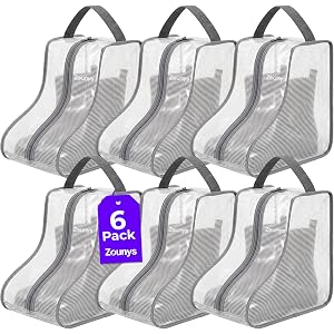 6Pack Foldable Boot Bags for Cowboy Boots, Waterproof Dustproof With Handle Short Boot Bag, Clear Boots Cover, Shoes Packing