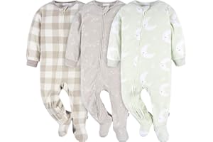 Gerber unisex-baby Fleece Footed Pajamas 3-pack