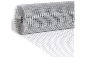 Nueve Deer Hardware Cloth 1/2 inch Mesh 48 inch x 25 Foot 19-Gauge - Hot Dipped Galvanized After Welding - Galvanized Wire Mesh Roll Garden Fencing Gopher Wire Raised Garden Bed Welded Wire