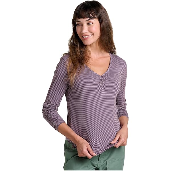 Toad&Co Womens Marley II Long Sleeve Tee Pansy X-Small at Amazon