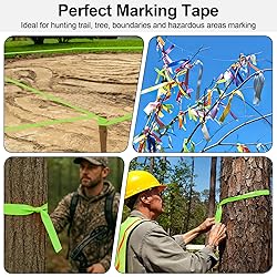 MOWPOG 5 Pack Green Flagging Marking Tape, 1" x