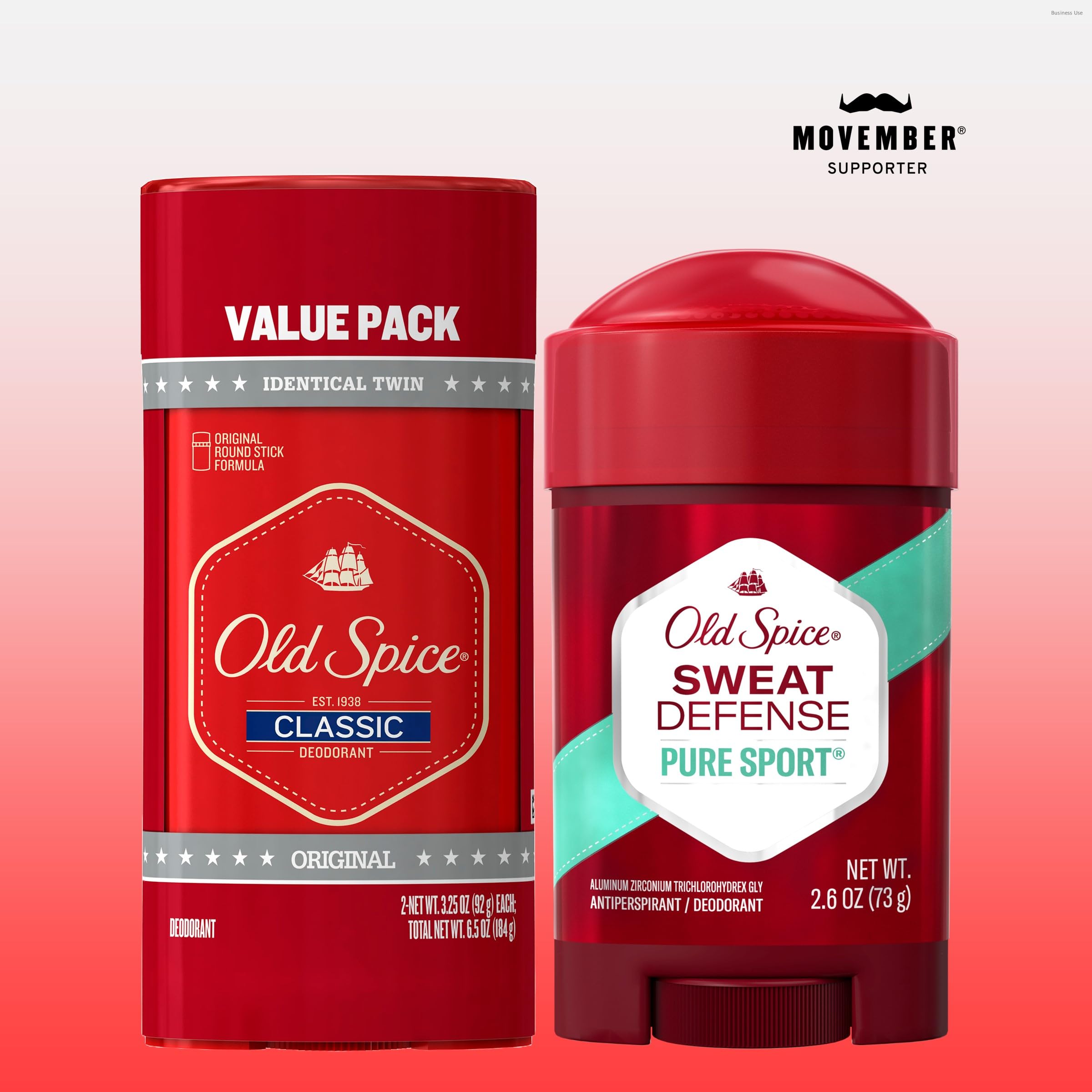 Old Spice Classic Deodorant for Men, 24hr Sweat & Odor Protection, Long Lasting Freshness, Clean & Masculine Fragrance, Original Scent, 3.25 oz (Pack of 2)