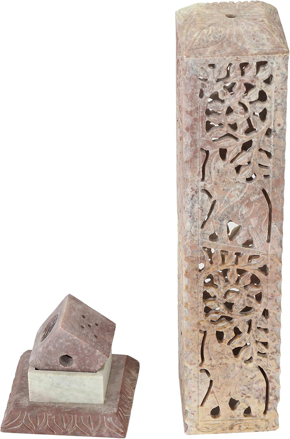 Carry Me Handmade Marble Soapstone Incense Stick Burner, Natural, Square - Image 5