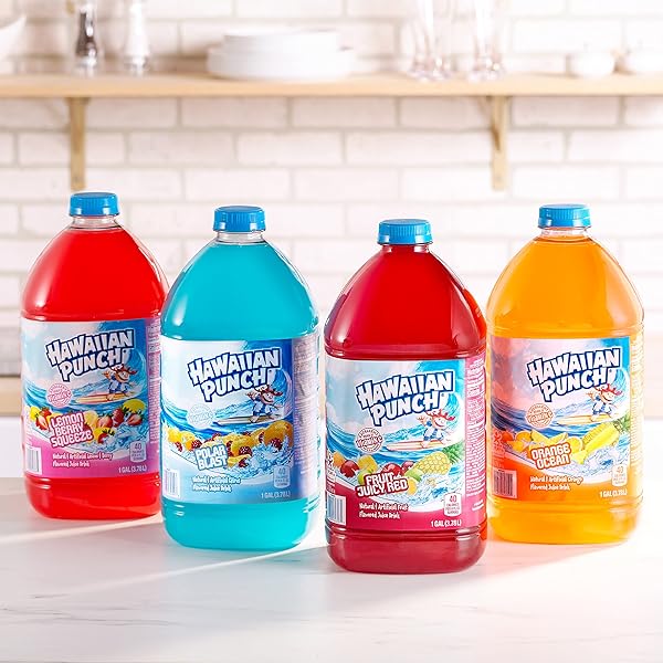 HAWAIIAN PUNCH FRUIT JUICY RED FRUIT JUICE DRINK, 10 FL OZ BOTTLES, 24 COUNT (4 PACKS OF 6), READY-TO-DRINK, ON-THE-GO, CAFFEINE-FREE, CARBONATION-FREE, GLUTEN-FREE, EXCELLENT SOURCE OF VITAMIN C