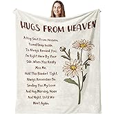 Xufudy Memorial Sympathy Gifts for Loss of Loved One, Memorial Gifts for Loss of Mom/Dad, Bereavement Gift, in Memory of Loved One Gift, Hug from Heaven Blanket 60"x50"