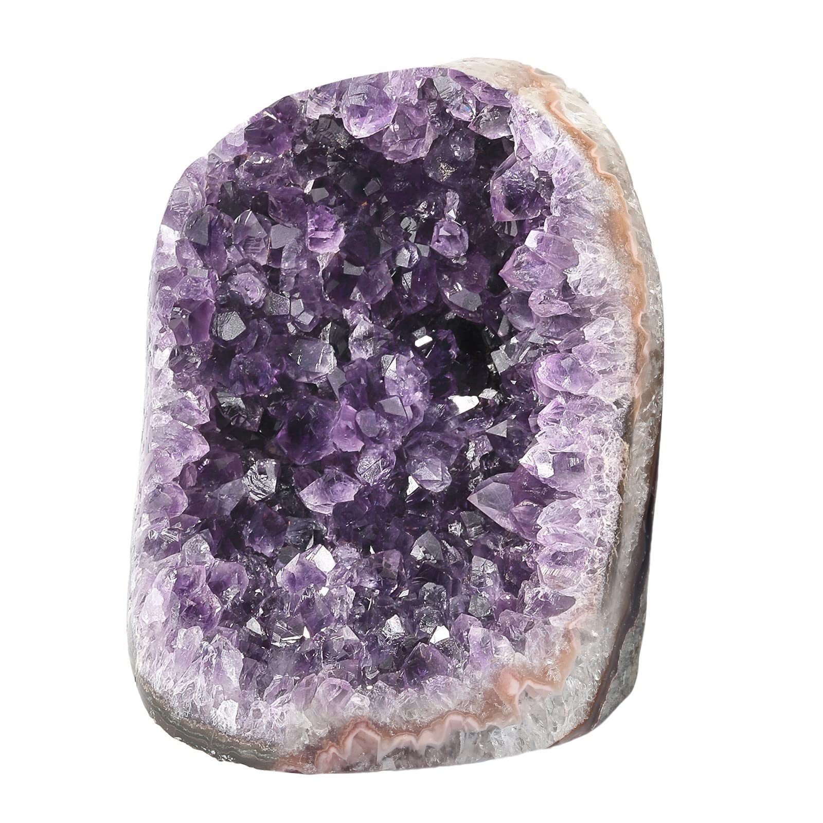 KYEYGWO Natural Amethyst Crystal Cluster Gemstone Specimen for Home Decoration Raw Druzy Geode Quartz Stone Figurine for Reiki Healing Meditation, 1200-1500g
