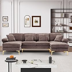 Wrofly U-Shaped Sectional Sofa Couch, 114" Comfy