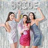 Silver Foil Curtain Backdrop 2 Pack 1x2.5m Tinsel Fringe Decor view 6