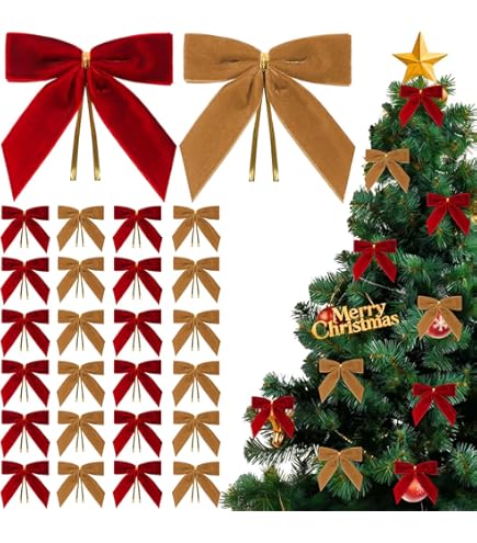 Lot De 5 Nœuds De Noël Rouges 16 X 18 Cm, Décorations Pour Sapin De Noël, Pour Couronne De Noël, Fête De Noël, Décoration Cadeau | Leroy Merlin