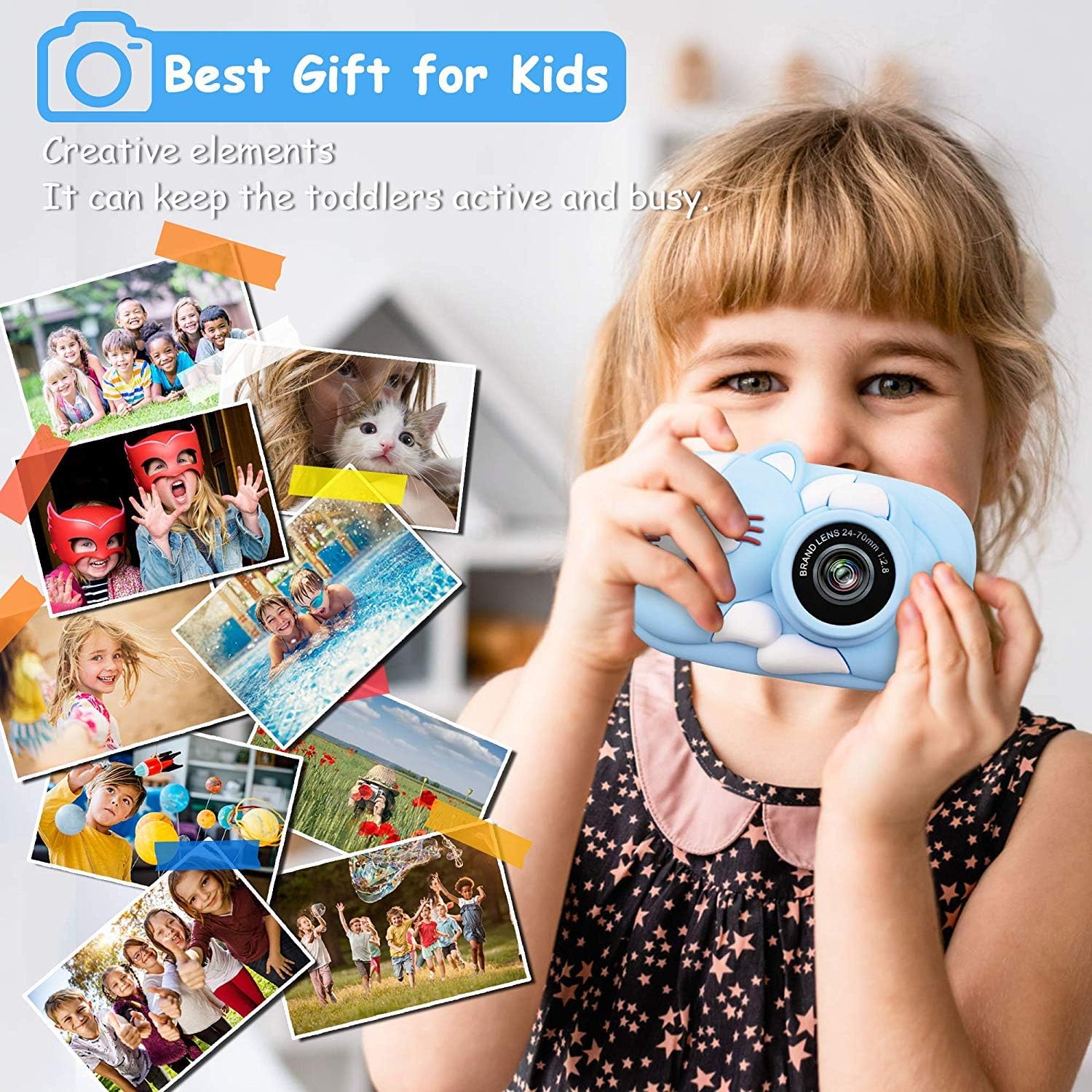 LeaderPro Kids Camera Gifts for Girls 1080P HD,Mini Rechargeable ...