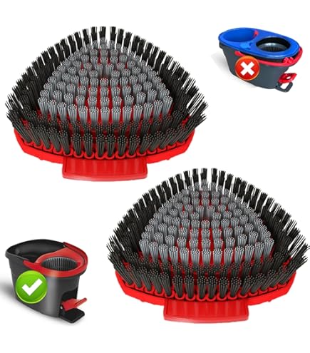 Upgraded Spin Mop Replace Scrub Brush Compatible With O Cedar EasyWring 1 Tank, Mop Replacement Scrubber Head Brush For Kitchen, Deck, Bathroom And Shower Floor Cleaning