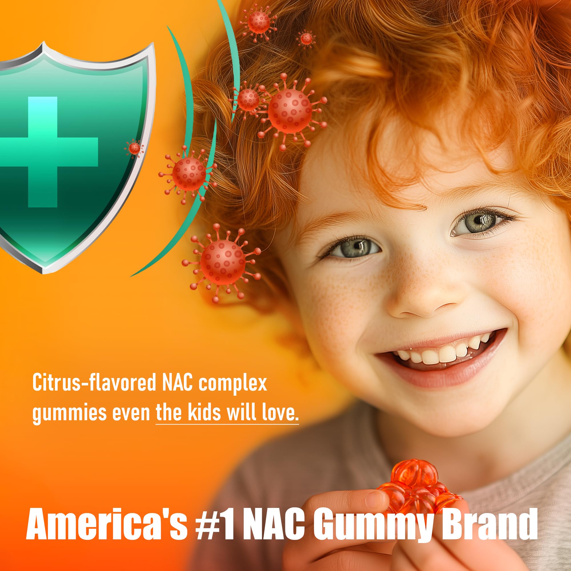 Sugar-Free NAC Gummies (Immune Support Complex) N-Acetyl Cysteine, Vitamin C & Zinc - Supports Respiratory Health, Liver Detox & Cleanse, Kidney Function, NAC Supplement for Kids and Adults - Vegan