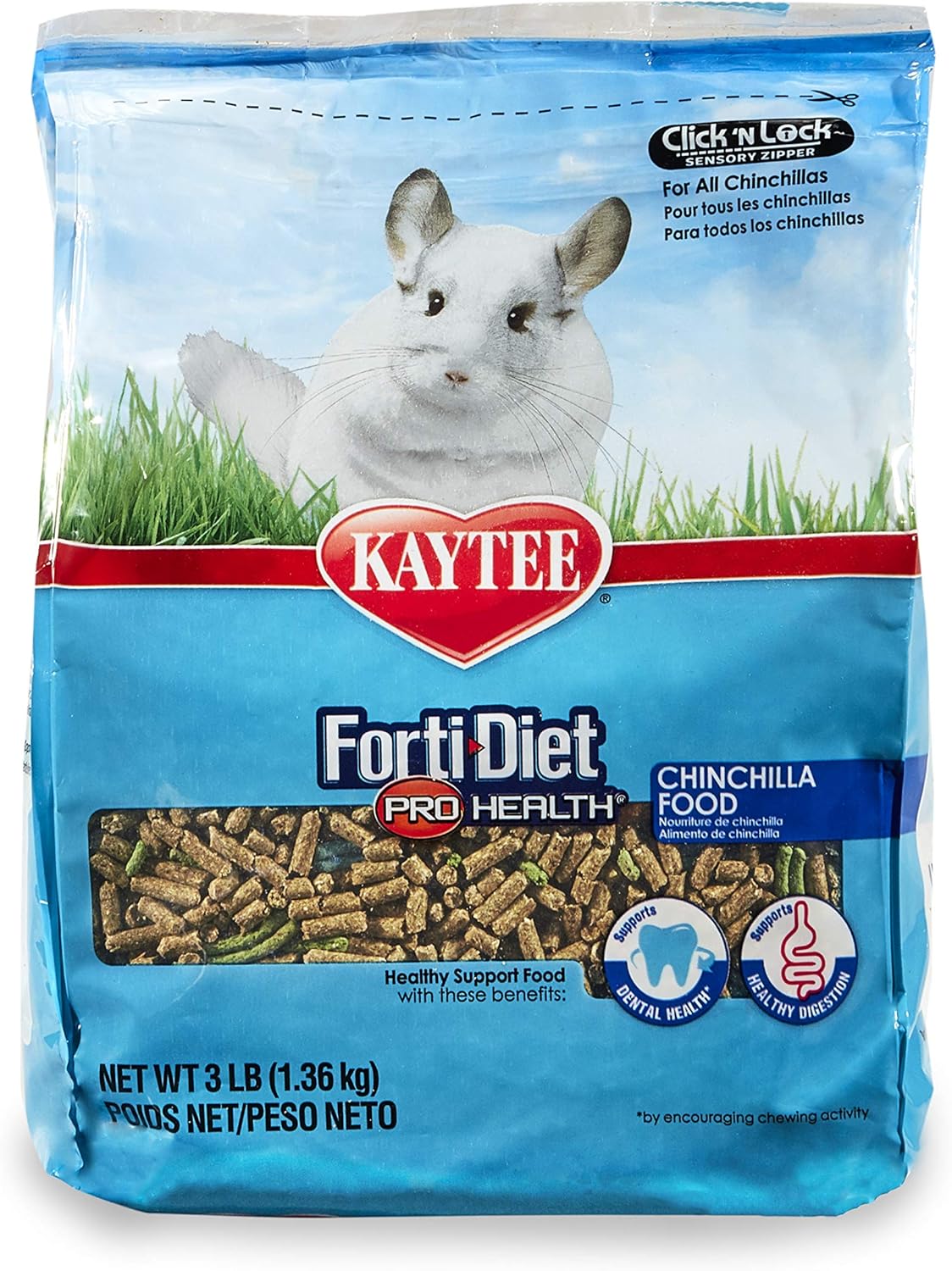 Kaytee Forti Diet Pro Health Small Animal Food For Chinchillas, 3-Pound : Dry Pet Food : Pet Supplies