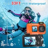fohoa Upgraded 8K 70MP Underwater Camera 32GB Card 33FT Waterproof Digital view 2