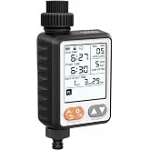 dar darouxiao Hose Timer, 10 Independent schedules Digital Watering Timer | 1&ndash;999 min watering, 24/48/72H rain delay, 3.3-in LCD, IP54 outdoor housing