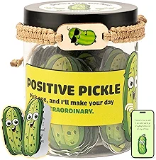 60 Positive Pickle Cards Jar, Affirmation Cards For Women, Teens, Stocking Stuffers, Christmas Gifts For Women Mom, Gifts For Women, Teacher Gifts, White Elephant Gifts, Teen Girl Gifts Trendy Stuff