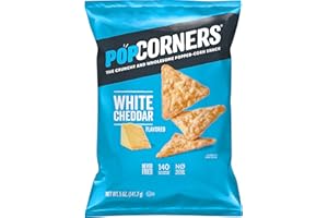 PopCorners Popped Corn Snack Chips, White Cheddar, 5 Oz