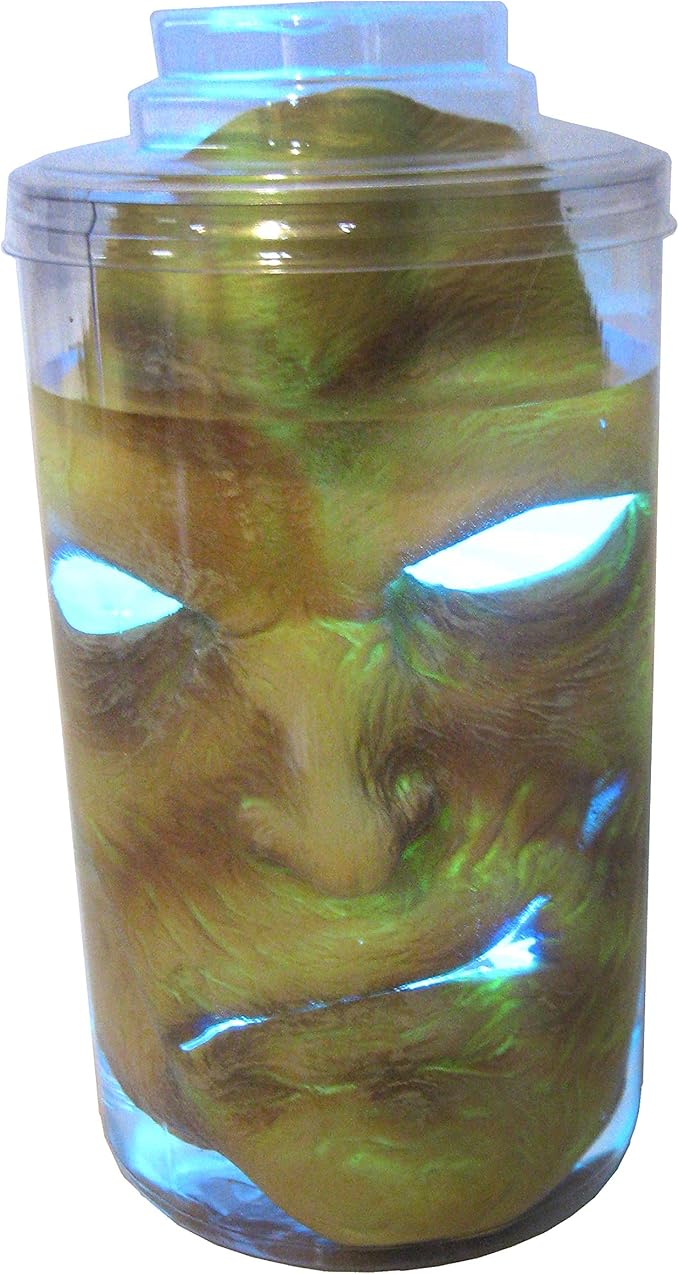 Zombie Severed Head in Jar Mad Scientist Halloween Prop