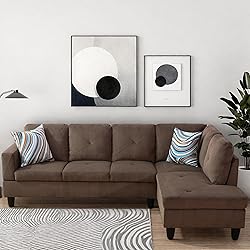 GlasFlength L Shaped Couch, Modular Sectional Sofa