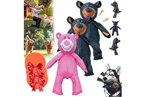 Manutox 2025 New Esslvyshop-Bear for Heavy Chewers, Unbreakable Bear Dog Toy 2.0, Indestructible Bear Dog Teddy Toy, Dog Companion for Chewers Toys (Blue/2PC+3PC Pet Frisbee)