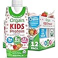 Orgain Organic Kids Nutritional Protein Shake, Strawberry, Healthy Kids Snacks, 8g Dairy Protein, 3g of Fiber, 22 Vitamins & Minerals, No Soy ingredients, Gluten Free, Non-GMO, 8.25 Fl Oz (Pack of 12)