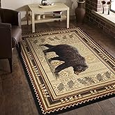 Conrad Trading Cabin Life Area Rug, Southwest/Bear II Multi-Color, 7 ft. 10 in. x 10 ft. 3 in., LBC93010
