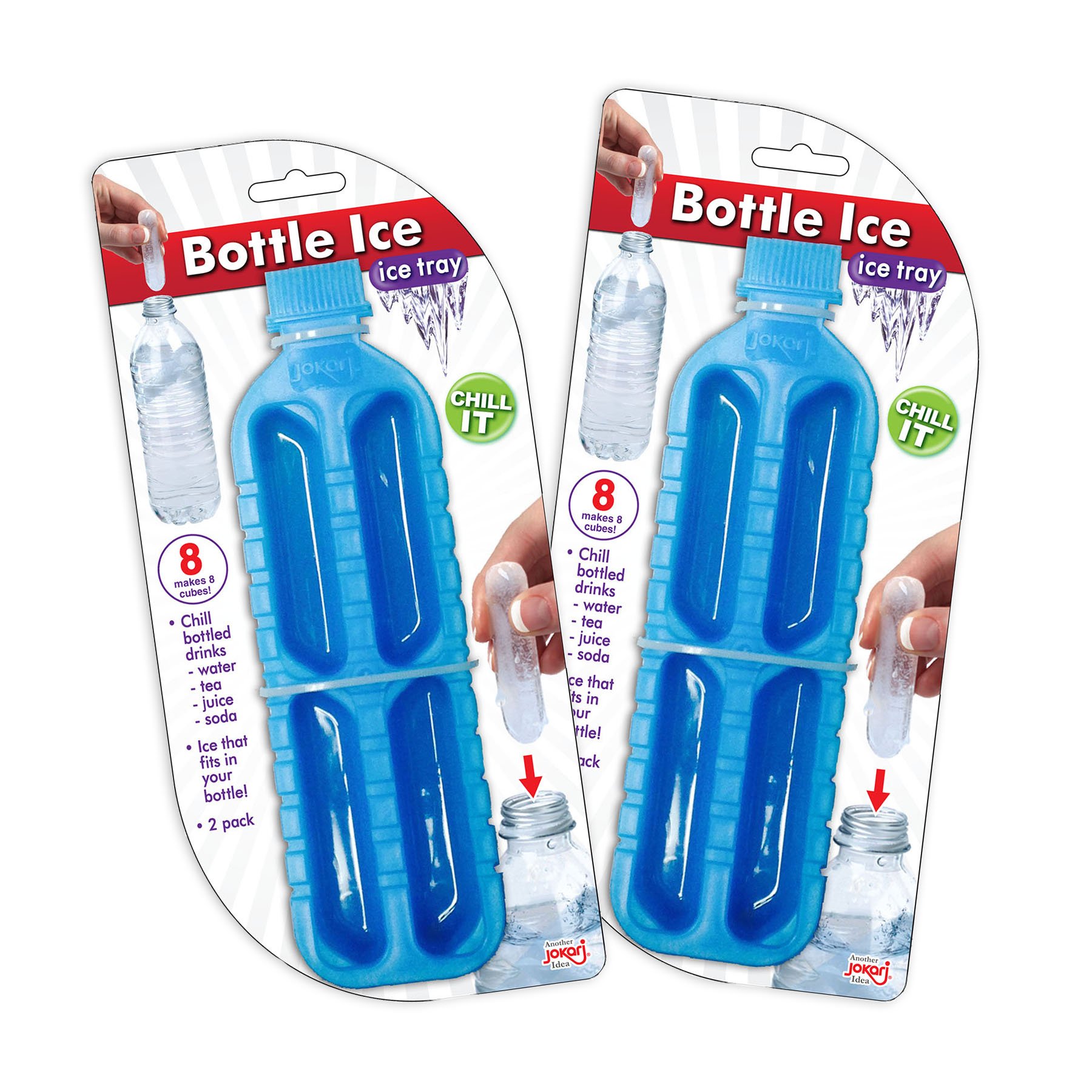 Jokari 4 Count Bottle Ice Stick Trays for Soda/Beverage Bottles