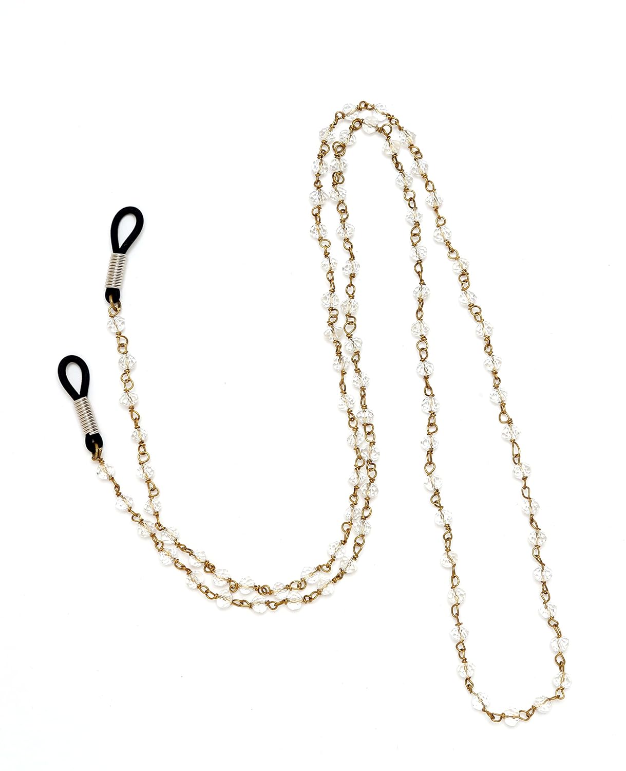 studio shringaar beaded spectacle cord neck strap string chain(white, 74cm)