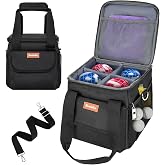 Bocce Ball Storage Bag for 8 Balls, Carry Case for Bocce Ball Set, Bag Only | Padded Bocce Storage Bag with Removable Dividers, Detachable Shoulder Strap &amp; Mesh Pockets for Lawn Games &amp; Easy Transport