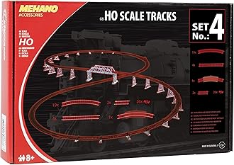 Mehano MEHANOF104 Additional (52 Pcs, to Combine with Railroad Bridge) Ho Scale Tracks Set 4-Made in Slovenia, Multi Colour