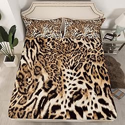 Feelyou Leopard Print Bed Sheets Cheetah Print