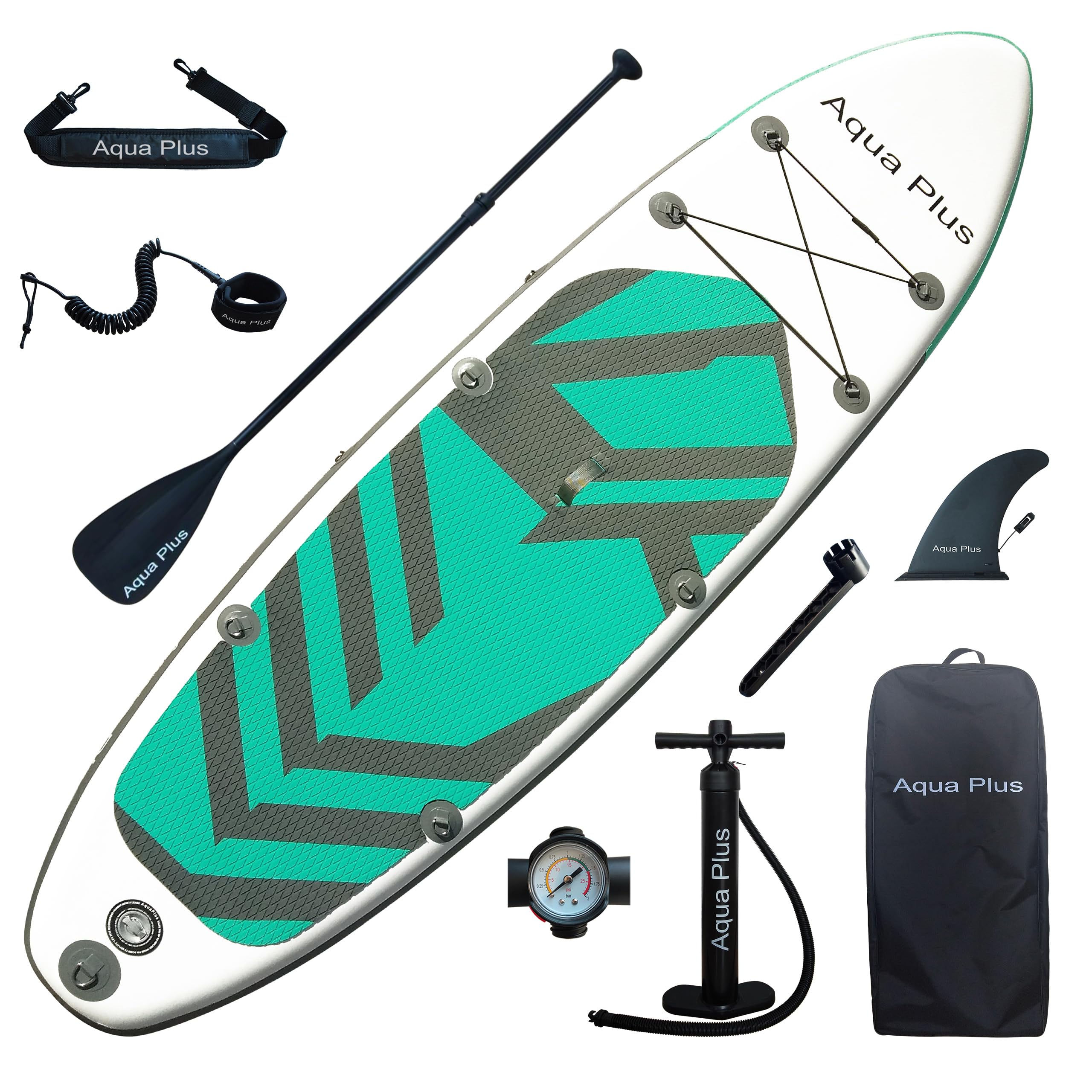 Photo 1 of **MISSING ITEMS IN SET**
Aqua Plus 6inches Thick Inflatable SUP for All Skill Levels Stand Up Paddle Board,Paddle,Pump,ISUP Travel Backpack, Leash,Shoulder Strap,Youth,Adult Inflatable Paddle Board