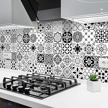 Stickers Carrelage Adhesif Sticker Autocollant Carreaux De Ciment Decoration Murale Stickers Carrelage Pour Salle De Bain Cuisine Adhesif Mural 20 X 20 Cm 24 Pieces Amazon Fr Cuisine Maison