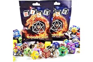 HAOMEJA 18pcs Mystery Dice Set/ 14pcs Random Polyhedral DND Dice + 4pcs D6-Sided Dice/D&D Dice，Apply to RPG，MTG，Role Playing Table Game，Party Gifts (2 Set 18pcs)