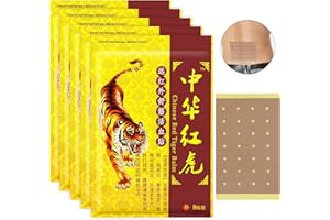 5 Pack - 40 Counts Tiger Patches - Chinese Red Tiger Back Patch Ultra Strength Heat Patches for Muscle Joint of Knee Shoulder