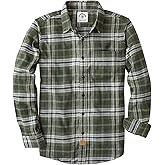 Dubinik® Flannel Shirt for Men 100% Cotton Mens Flannel Shirts Long Sleeve Plaid Soft Casual Button Down Shirt Men