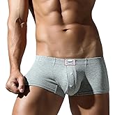 SEAUR Men's Pouch Boxer Briefs Seamless Ribbed Underwear Low Rise Breathable Trunks Stretchy Underpants