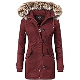 NUTEXROL Women's Heavy Thicken Puffer Down Warm Parka Padded Winter Hooded Insulated Jacket Overcoat with Faux Fur Hood